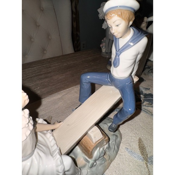 LLADRO Sailor Boy & Girl Seesaw Figurine #1255 Gloss Finish RETIRED - Picture 5 of 9